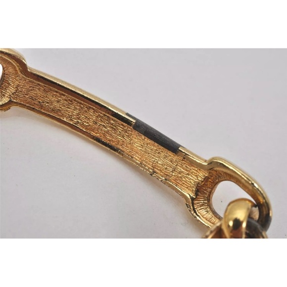 Authentic Christian Dior Rhinestone Chain Bracelet Gold Tone CD - Picture 5 of 10